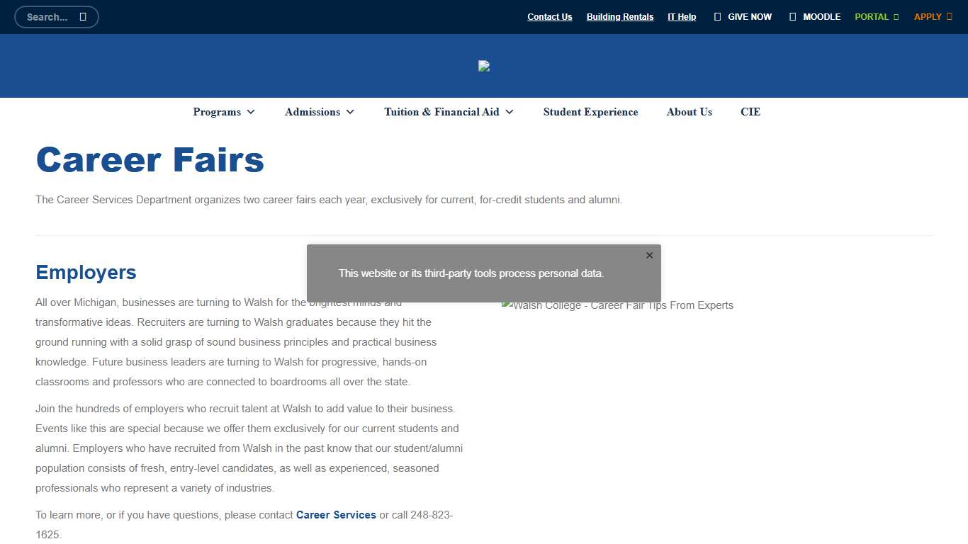 Career Fair Walsh - Graduate & Undergraduate Business Degrees