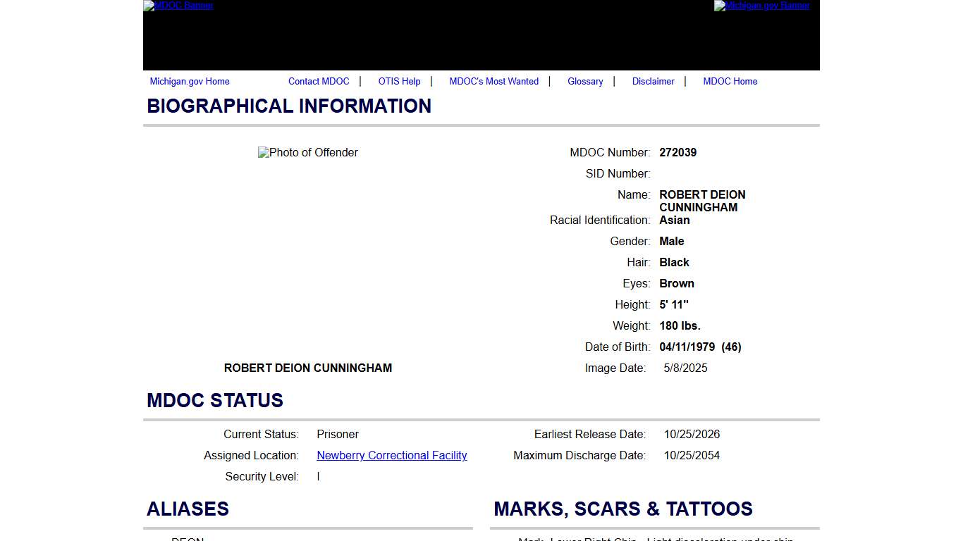 Offender Tracking Information System (OTIS) - Offender Profile